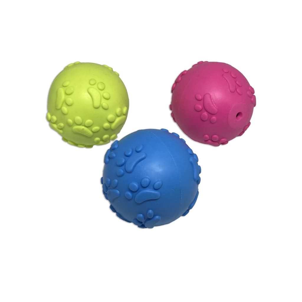 Brinquedo Bola Borracha Pet 6cm P/ Cães Cachorro C/ Apito