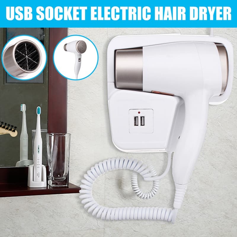 1600w profissional secador de cabelo do salão de beleza hotel fixado na parede ac 110v ar frio e quente três ventilador