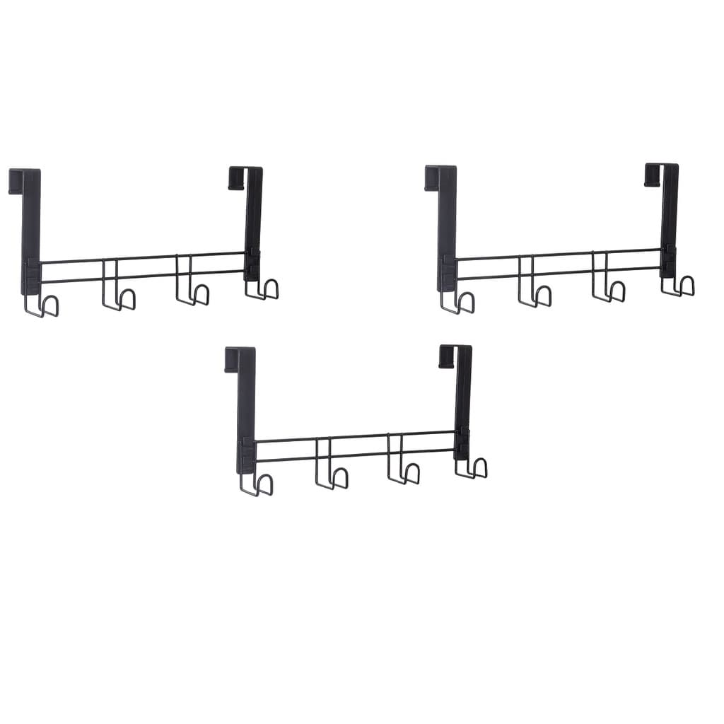 Kit 03 Suporte Cabide Com 04 Gancho Plus Em Aço Para Banheiro Quarto Lavanderia
