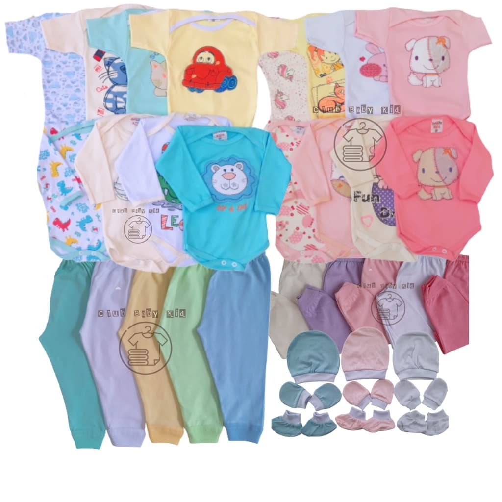 Kit 13 Pçs Roupas de Bebê Maternidade Enxoval Menino e Menina