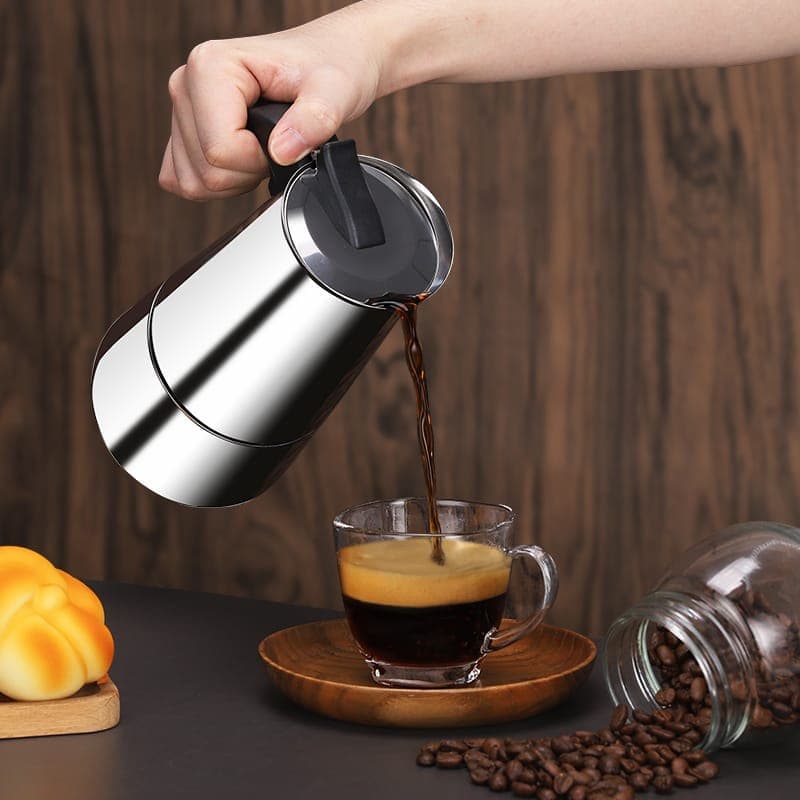 Cafeteira Italiana Expresso Inoxidável Serve 6 Xicaras 300ml