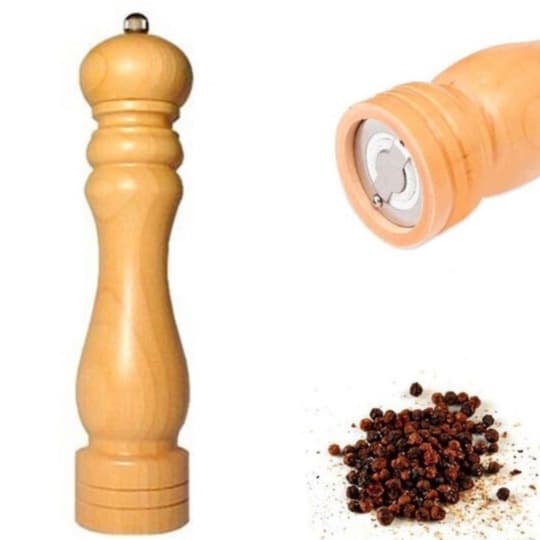 Moedor de Temperos DANTAS Madeira Pimenta Grãos 15cm 20cm 25cm Moedor de Sal Manual Cozinha Rústico Regulável