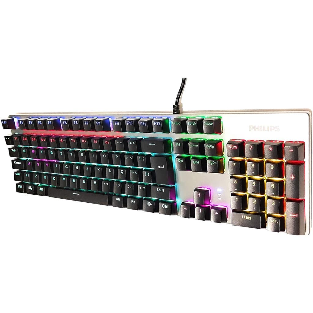 Teclado Philips Luminoso Mecânico Usb Spk-8404