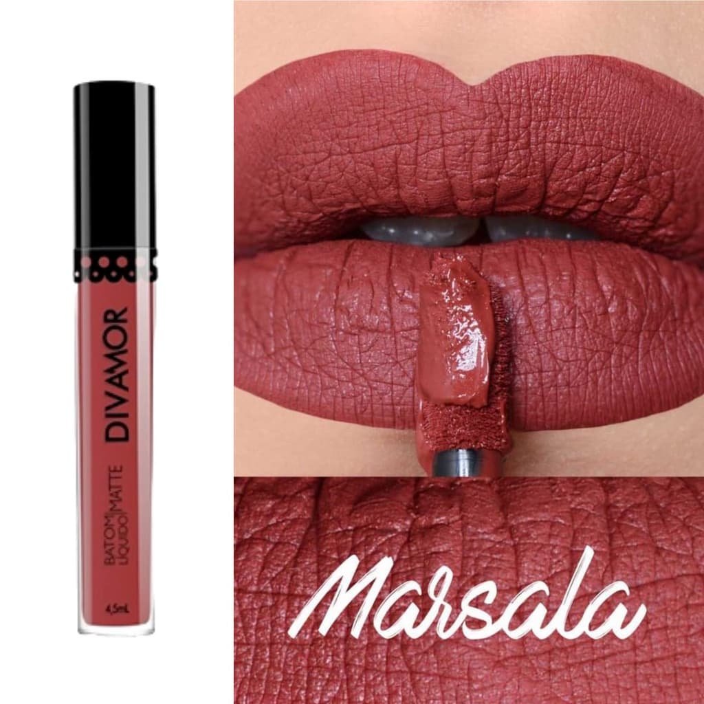Batom Líquido Matte Divamor Marsala
