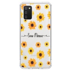 Capa de Celular Capinha Samsung A02s Personalizada  - Girasóis Com Nome 2