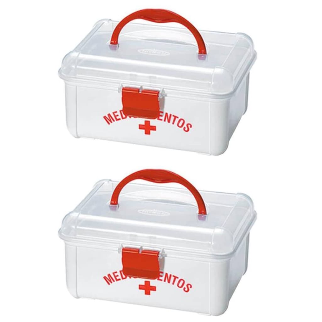 Kit 2 Maletas P/ Medicamentos 19x16x10CM Primeiros Socorros 043/M NITRON
