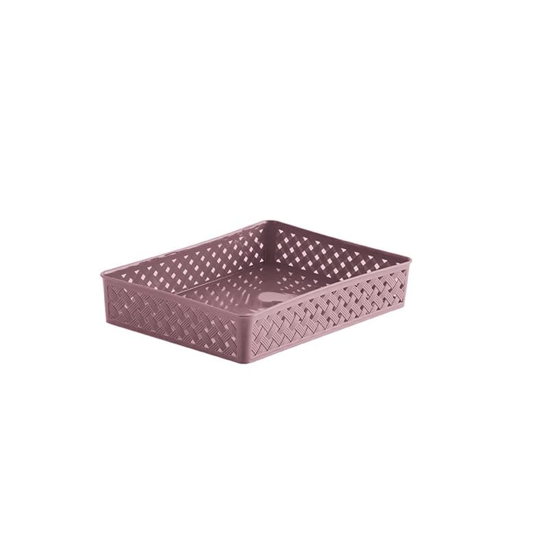 Cesto Caixa Organizadora Rattan Rose Multiuso Cozinha Banheiro