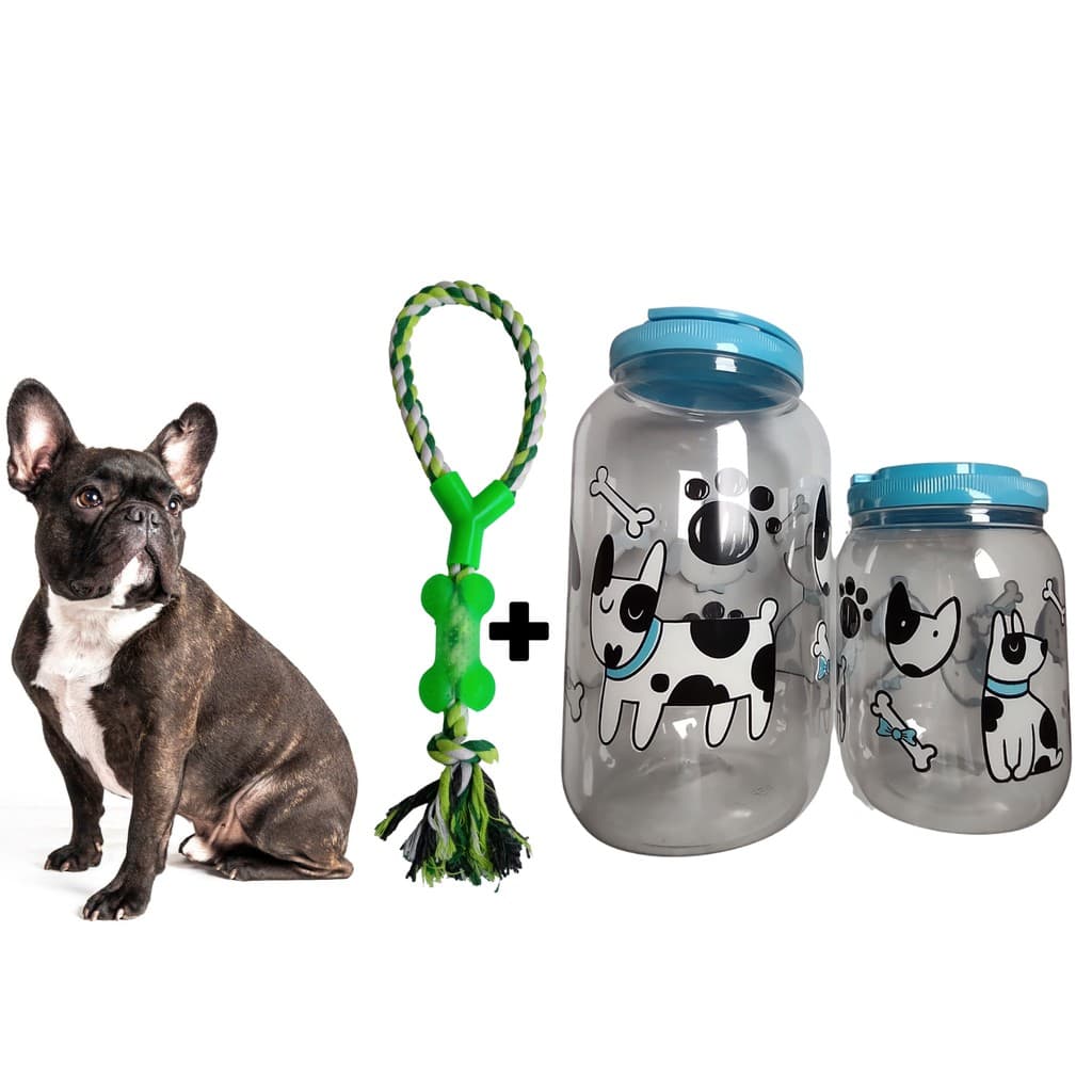 KIT Brinquedo Mordedor Cordão com Osso + Pote de Ração e Petisco, Cachorro Caes Corda com Osso - Brinque com seus Cachorros Cães de Cabo de Guerra, Brinquedos PET, para animal, DOG, BRINQUEDO CORDA PARA CAES, BRINQUEDO DE CACHORRO, BRINQUEDOS PARA Cão