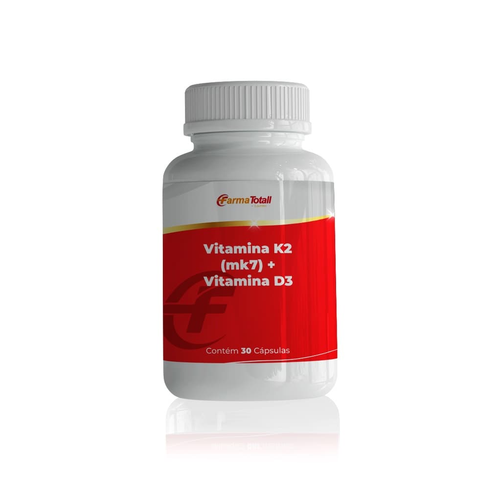Vitamina K2 (mk7) + Vitamina D3 Com 30 Cápsulas