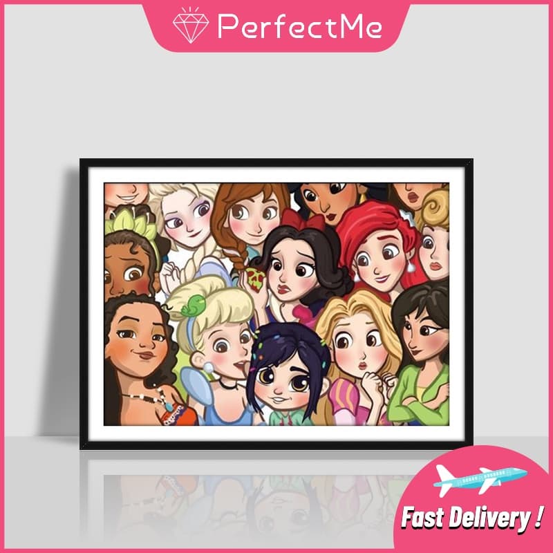 PM 5D Pintura Diamante Princesa DIY Broca Completa Strass Kits De Decoração Da Parede Casa 40x30cm