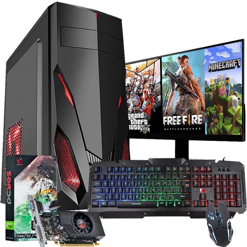 Pc Completo Gamer Monitor Lcd! + 30 Jogos!