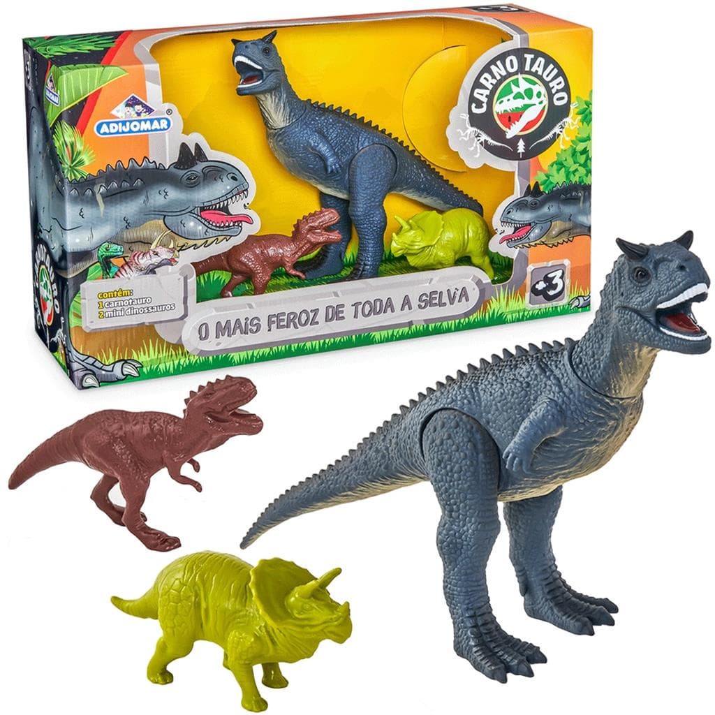 Dinossauro Carnotauro Toro 38 Cm Vinil Macio Articulado - Adijomar