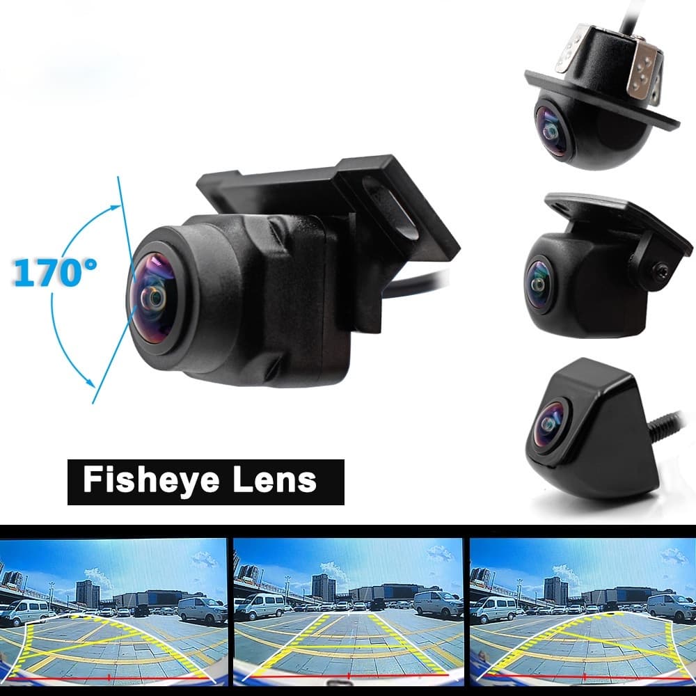 170 ° Lente Olho De Peixe Inteligente Universal Veículo Câmera De Backup Visão Traseira Do Carro Trajetória Reversa Com 