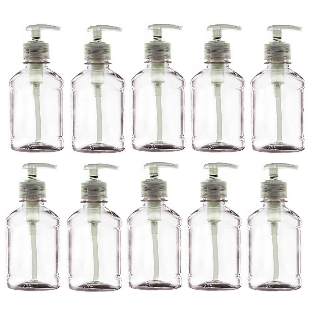 Kit 10 Frascos Plástico Pet 500ml Com Válvula Dosadora Pump Hidratante Shampoo Porta Sabonete Líquido