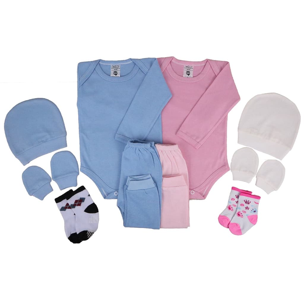 Kit 5 Pçs Maternidade Roupa De Bebê Menina E Menino