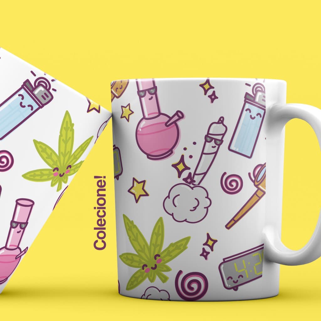 Caneca Personalizada Café Decoração Folha Anime Erva Casa Escritório Alto Padrao de Qualidade