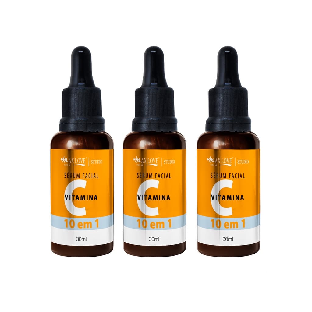 Kit c/3 Un - Sérum Facial Vitamina C 10 em 1 - Max Love