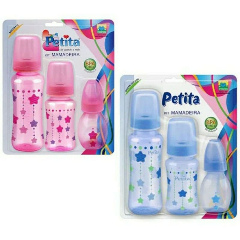 Bebê Criança Mamadeira Petita C/ 3 Unidades 240/140/60 ml