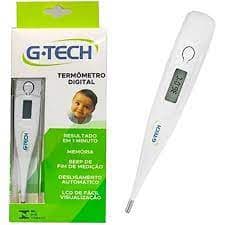 Termômetro Clinico Digital G-Tech Branco AXILA Com Protetor