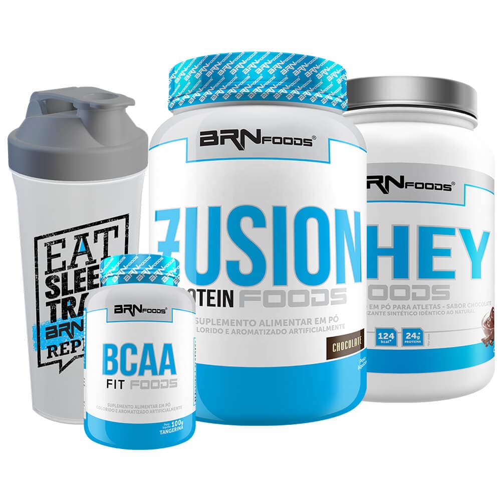 Kit Fusion Protein 900g + Whey Foods 900g + BCAA Fit 100gr + Shaker – BRNFOODS