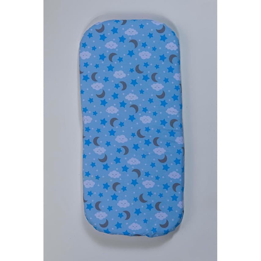 Colchonete Para Carrinho de Bebe Com Espuma Confortavél Azul Bebê e Cinza Estrela Nuvem Céu Colchao para Carrinho Azul Bebe cinza
