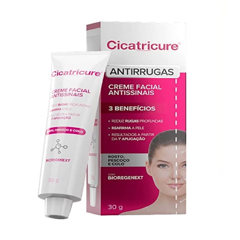 Cicatricure creme 30g anti idade sinais facial reduz rugas linhas de expressão rejuvenescedor