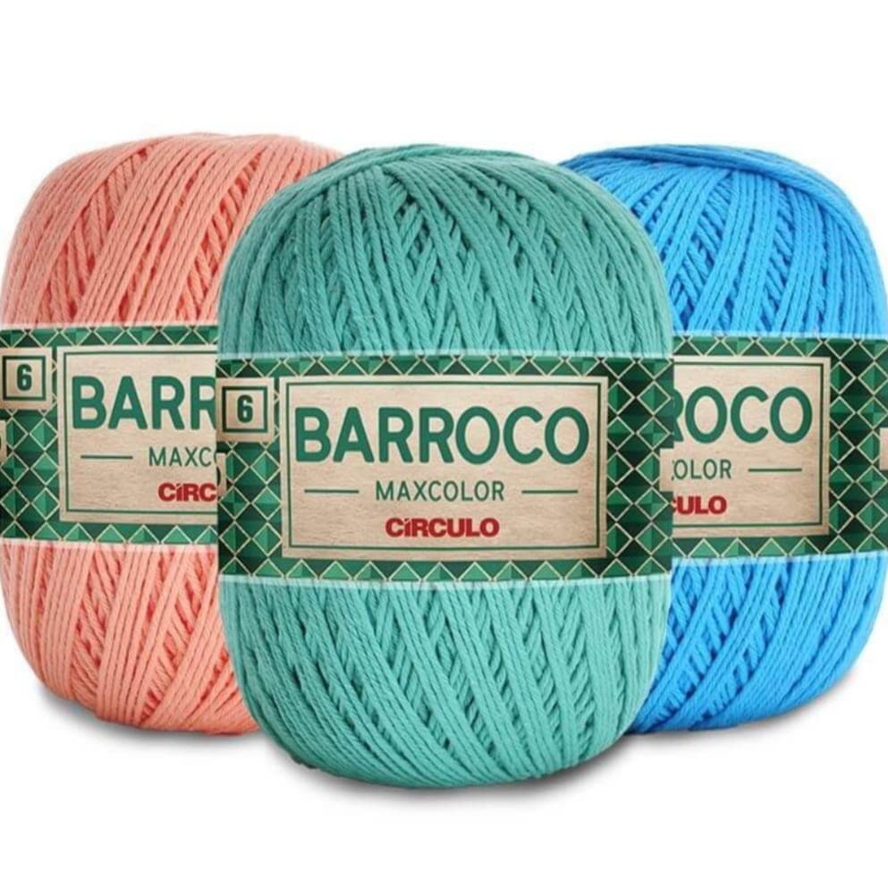 Barbante Barroco Maxcolor n°6 200 gramas | Linha Para Crochê | Novelo com 200gr