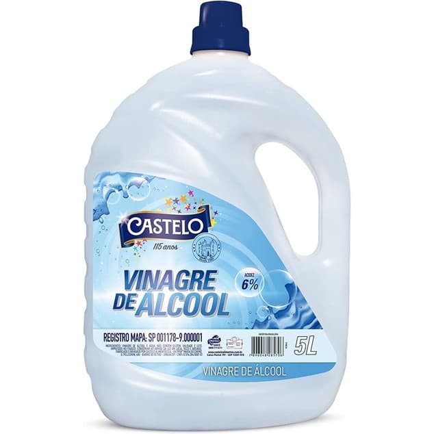 Vinagre De Alcool Castelo 5 Litros Concentrado 6% De Acidez