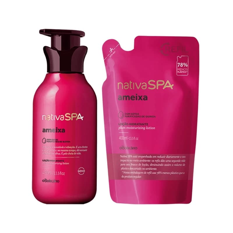 Nativa Spa Ameixa: Loção Hidratante Corporal + ou Refil Loção Hidratante Corporal