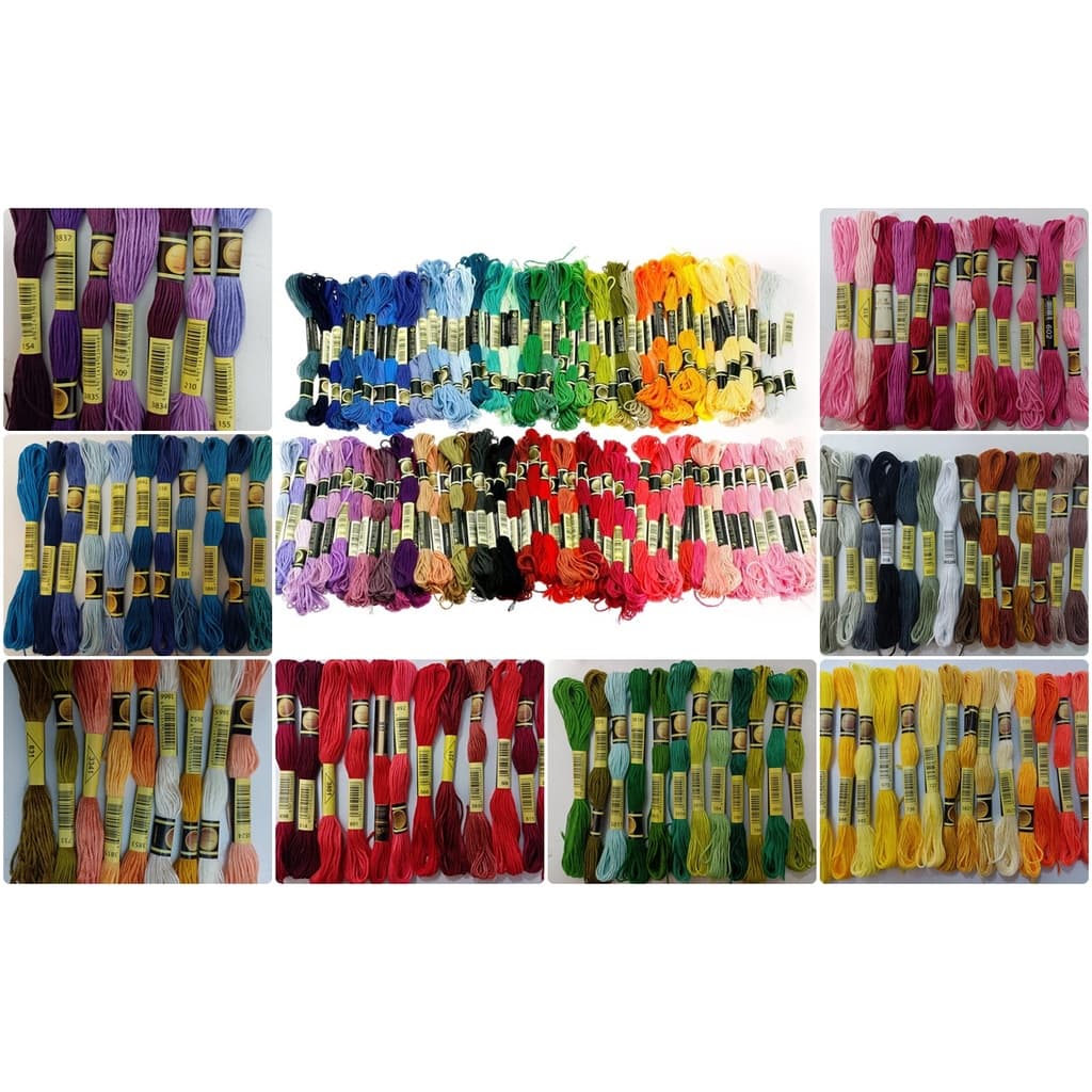linha meadas para bordar ponto cruz cores vivas e reais