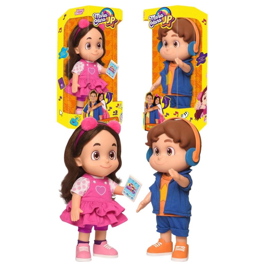 Kit Boneca Maria Clara e JP Articulados Youtuber Fala 14 Frases Original