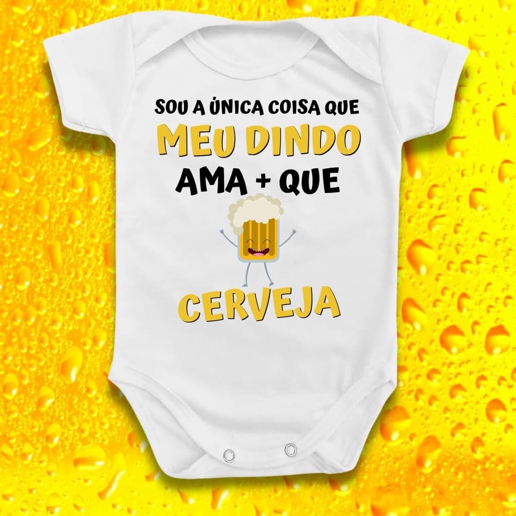 Body Bebê Dindo Ama Mais Que Cerveja Menina Menino Infantil