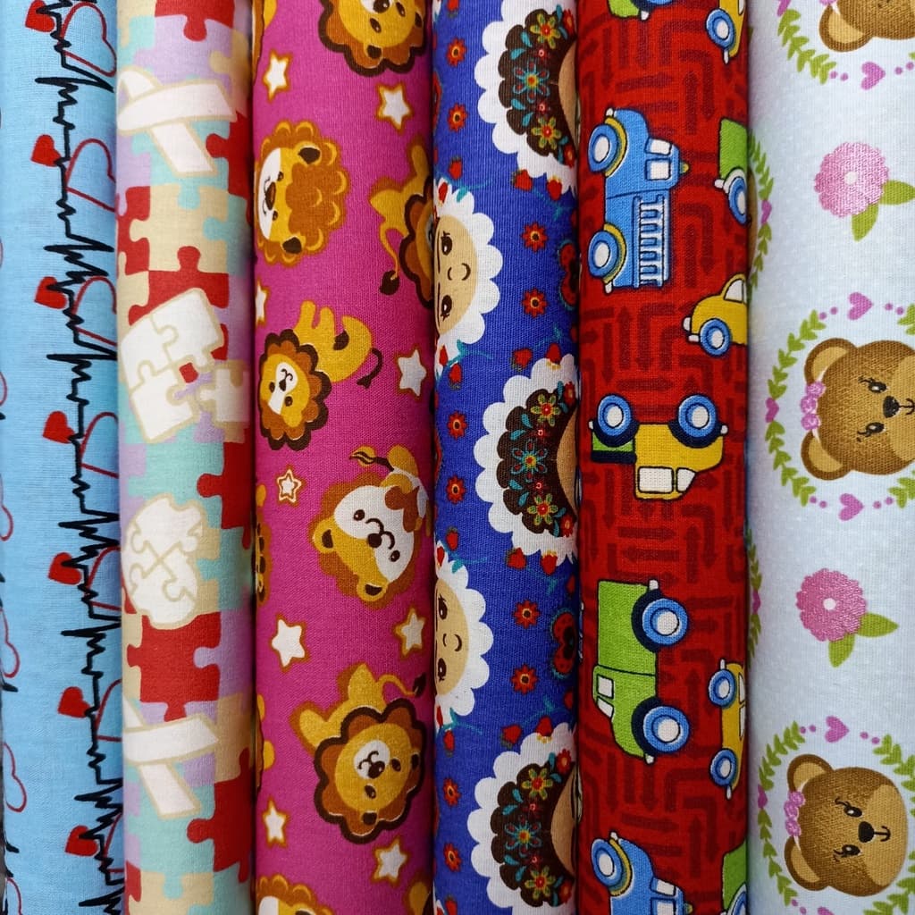 Tecido Tricoline 100% Algodão 25cm x 1,50m Estampas Infantil Variados 2 | Artesanato | Patchwork