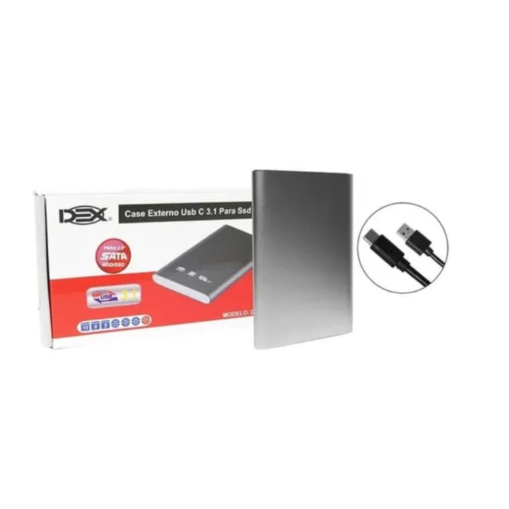 Case Para Hd Note Ssd Externo Usb C 3.1 Sata 2.5 6gbps Pc