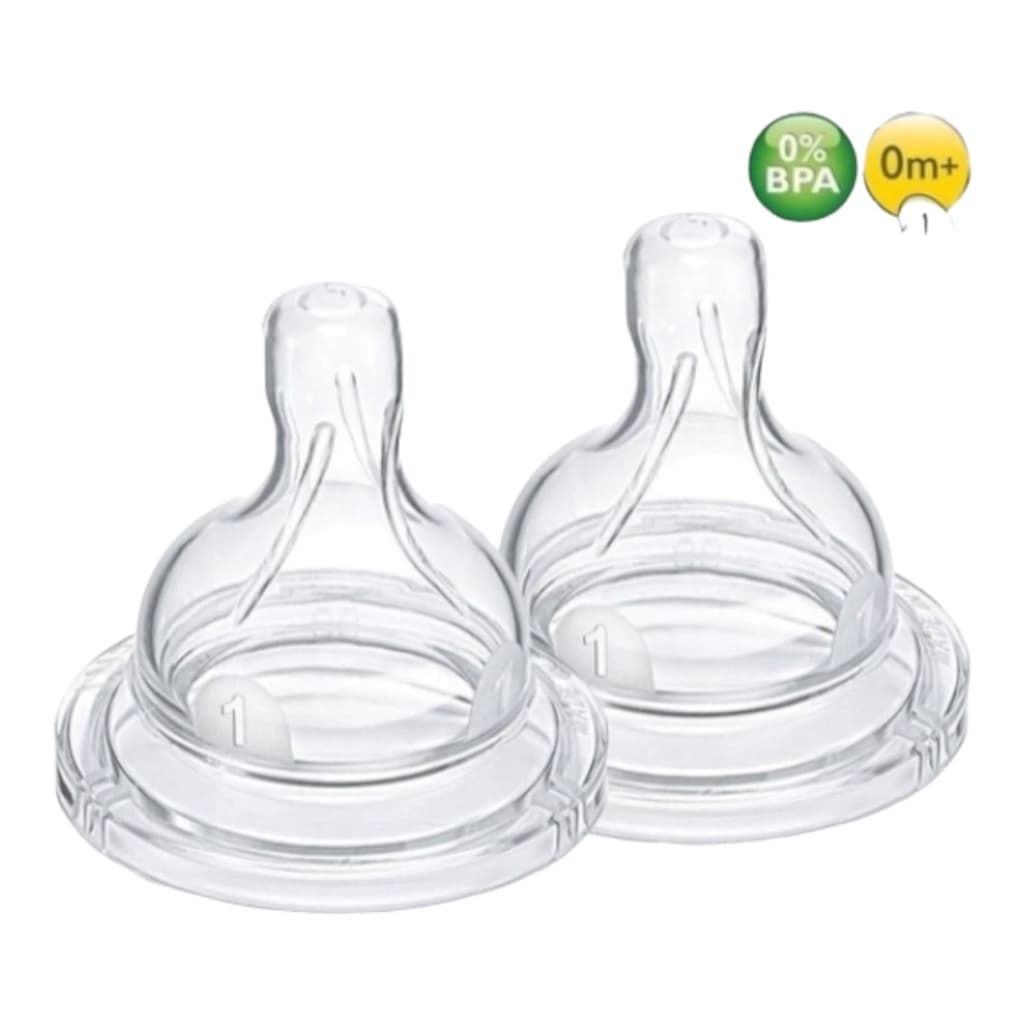 Bico de Mamadeira Clássica n° 1 para bebê de 0 + meses  Avent Philips Anti-colic Com 2 unidades  SCF631/27