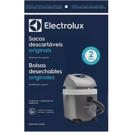Saco Aspirador Hidrovac 1300w Electrolux Kit C/ 3 sacos ORIGINAL