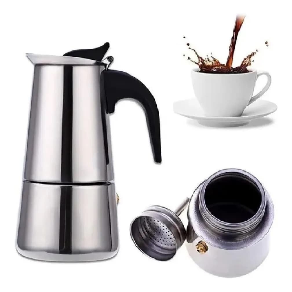 Cafeteira Italiana Prata Expresso 9 Xícaras 500ml Inox Café