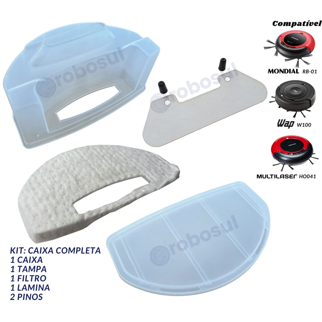 Caixa de Poeira Completa com Filtro Para Robô  Aspirador RB01 - HO041 - W100