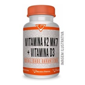 Vitamina K2 Mk7 100mcg e Vitamina D3 1000ui 180 Cápsulas