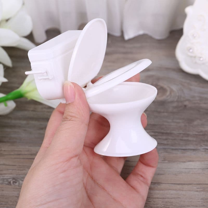 AUT Casa Bonecas Miniatura Para Banheiro Modelo Vaso Sanitário Branco