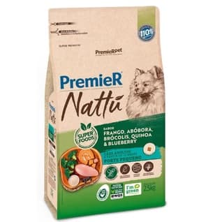 Ração PremieR Nattu Cachorros Adultos Raças Pequenas Frango, Abóbora E Brócolis 2,5kg