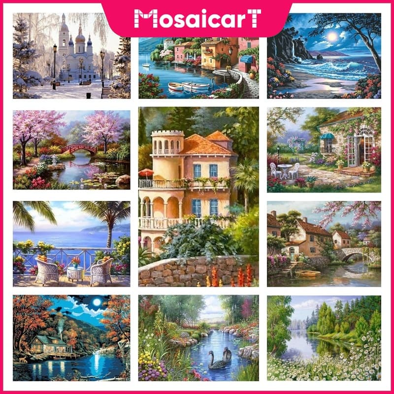 Pintura de diamante 5D paisagem faça você mesmo decoração de parede para casa