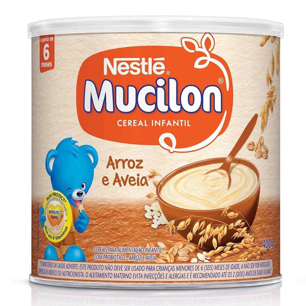 Cereal Infantil de Arroz e Aveia Mucilon 400g