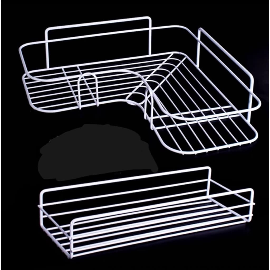 Suporte de shampoo de ferro metal preto/branco sem furar parede para organizador cozinha