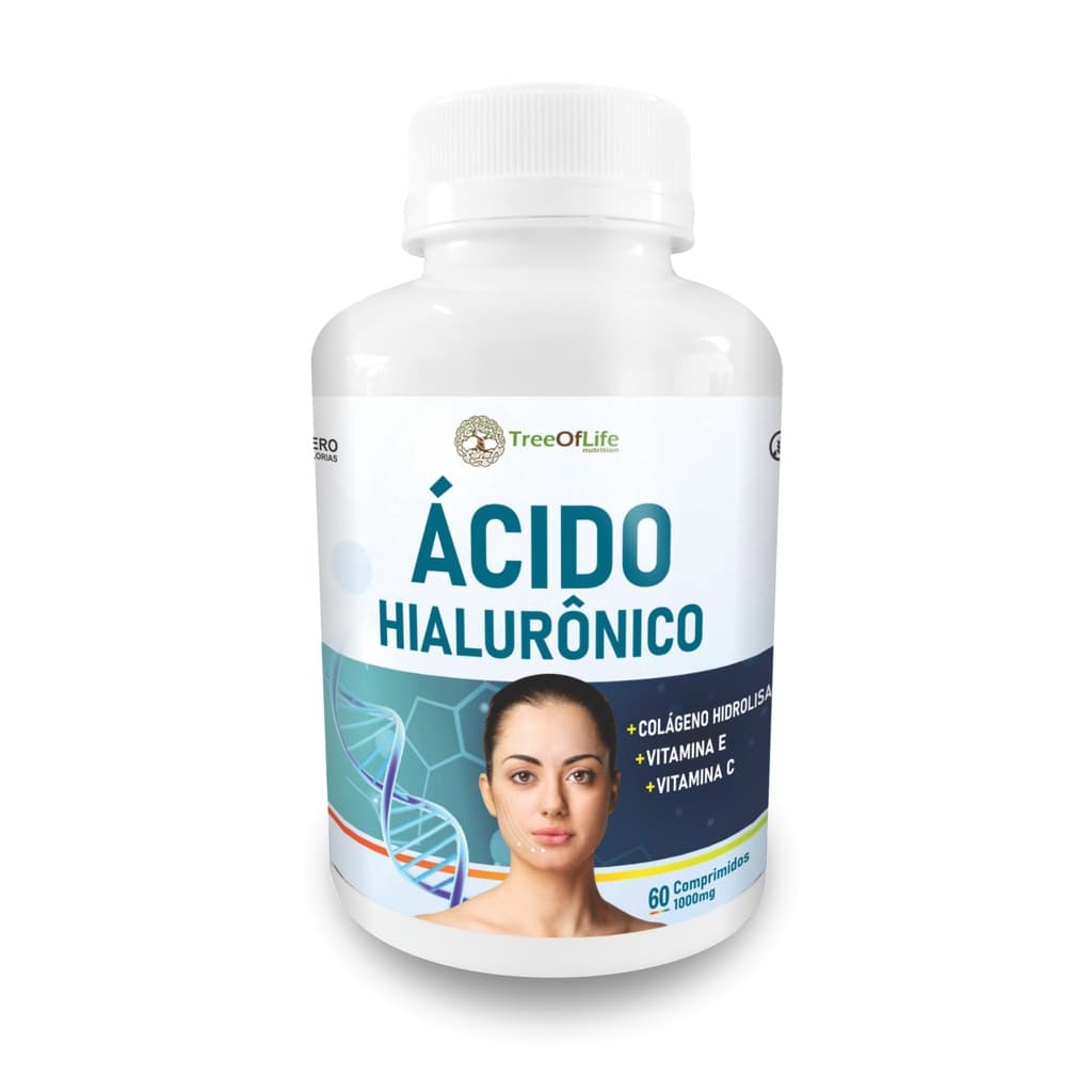 Ácido Hialurônico + Colágeno + Vitamina E + Vitamina C 60 Comprimidos 1000mg
