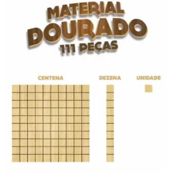 Brinquedo Educativo Material Dourado C/111 Peças Aquarela Brinquedos Ref:128