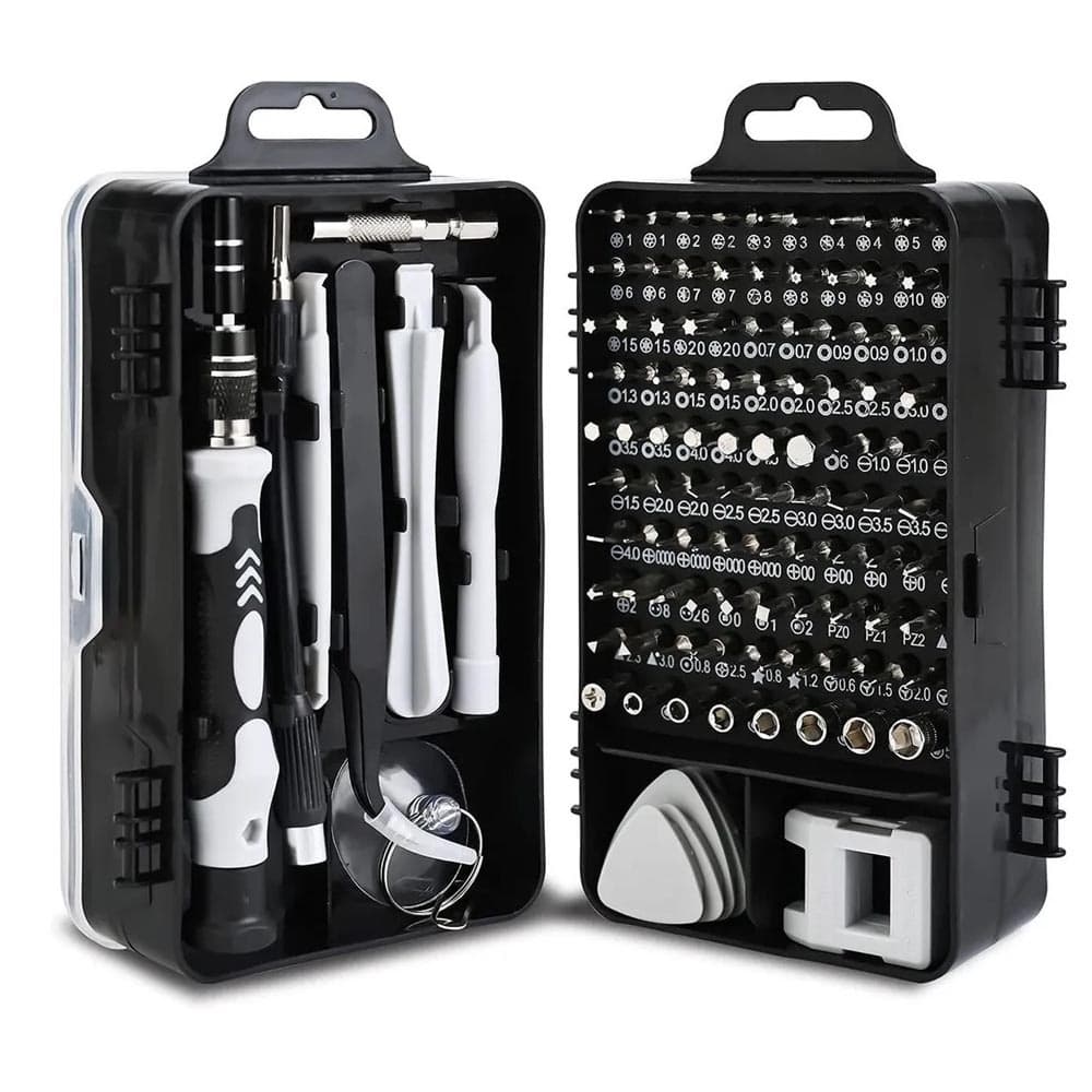 Conjunto de caixas de ferramentas domésticas 115-em-1 com ferramentas de hardware multifuncionais de 98 bits