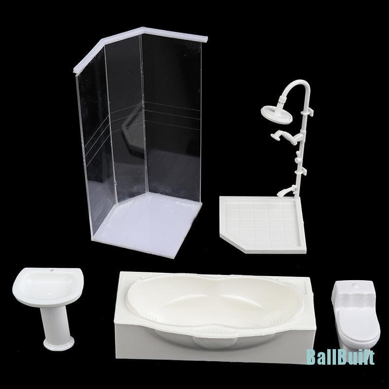 [BLT] 1 : 25 Conjunto De Banheiro Em Miniatura Para Casa De Bonecas , Chuveiro , Banheira , Pia , Modelo