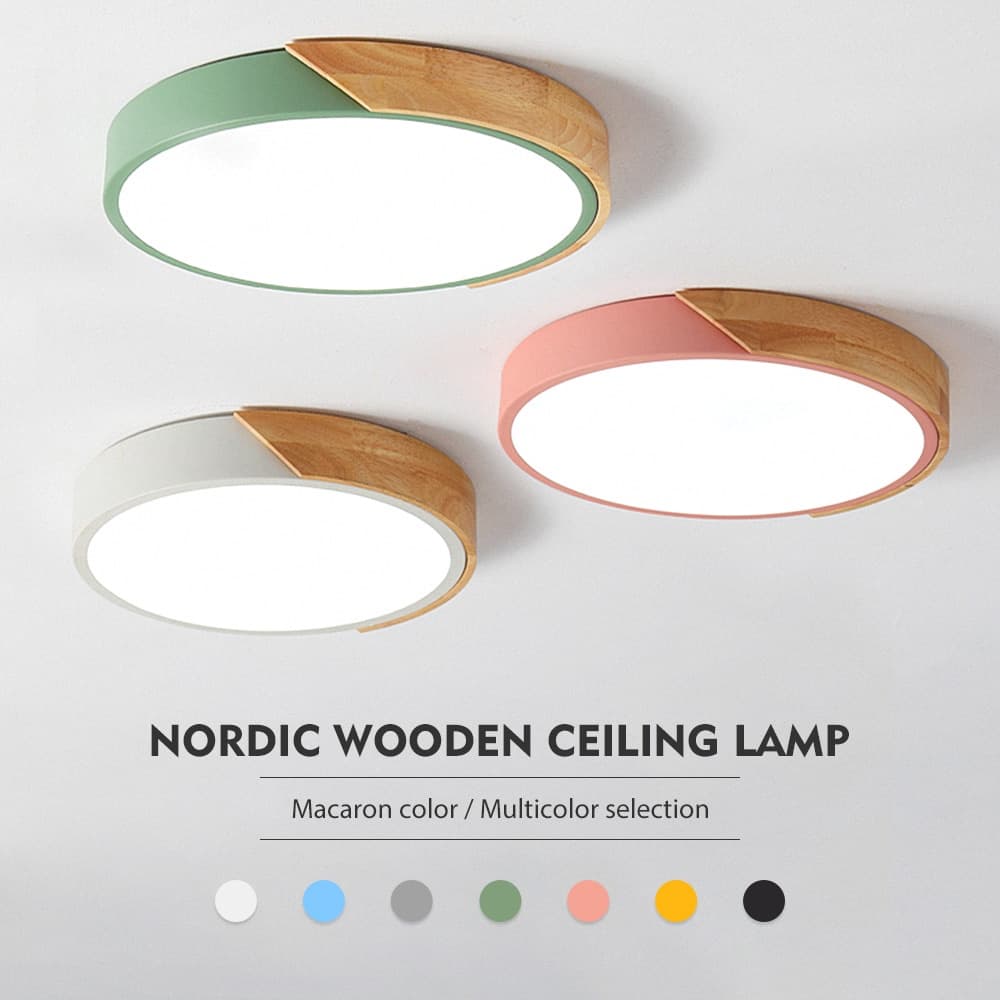 110v/220v LâMpada De Teto Led Moderno Para Sala Luminaria Madeira LumináRia De Teto Para Quarto Sala