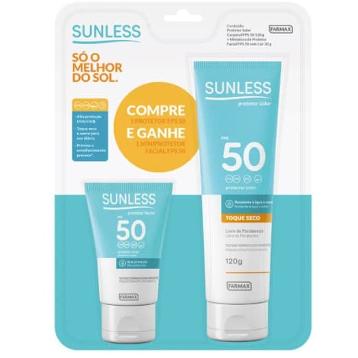 Kit Protetor Solar Corporal Sunless FPS 50 120g e Ganhe Protetor Solar Facial Sunless FPS 50 30g